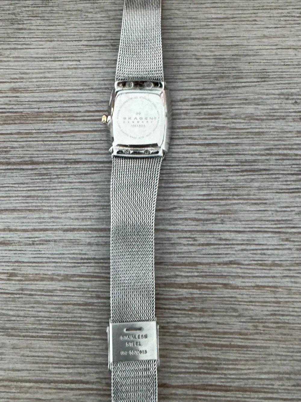 Skagen Silver Mesh Watch with Mother-of-Pearl Dial